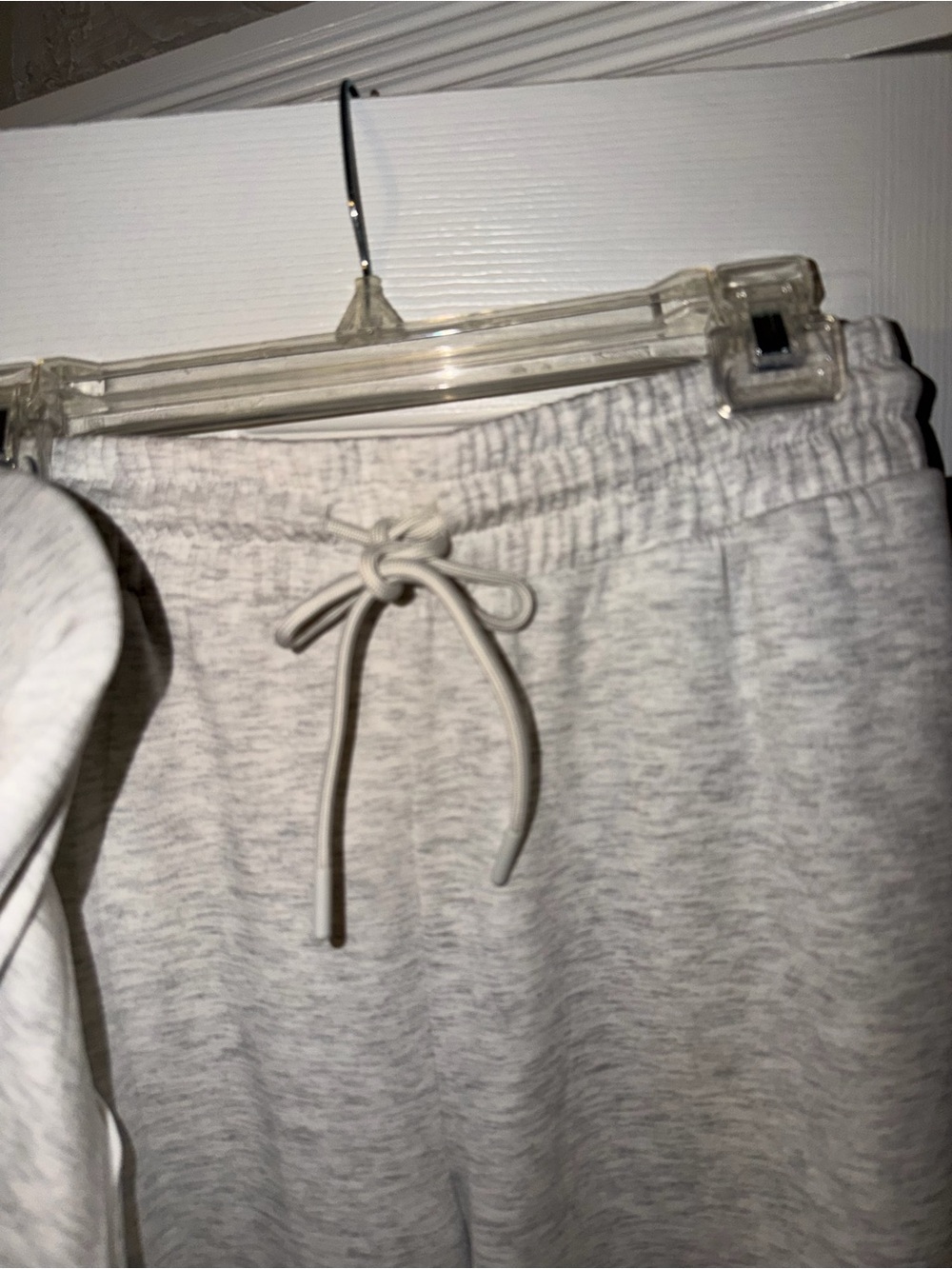 Small Danskin Silver Heather Cropped Crew & Wide Leg Lounge Set - Picture 2 of 5